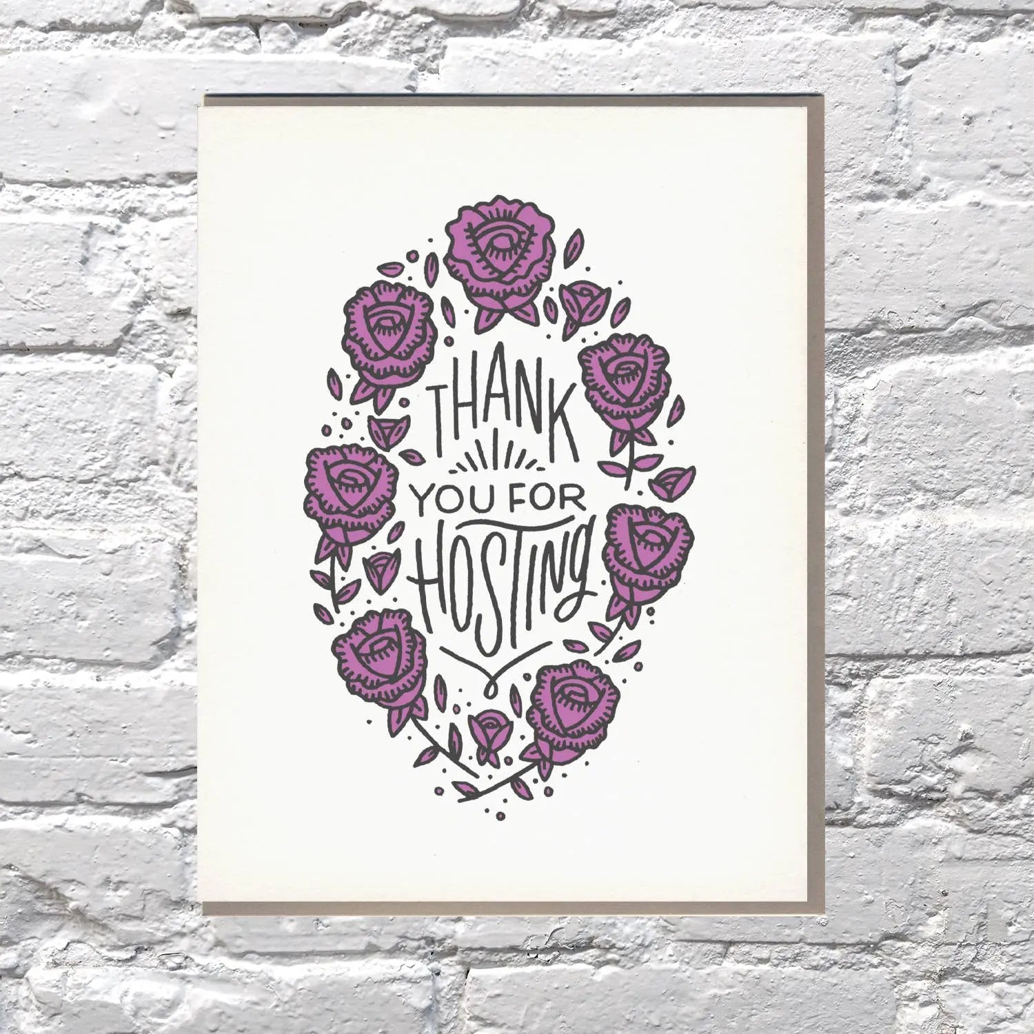 Thank You for Hosting Card Bench Pressed