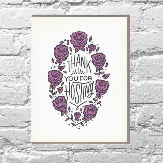 Thank You for Hosting Card Bench Pressed