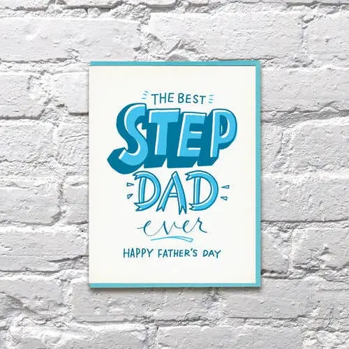 Step Dad Father's Day Card Bench Pressed